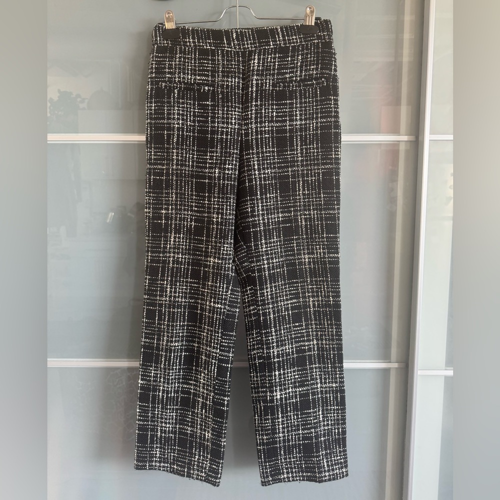 Zara Black and White Plaid Pants